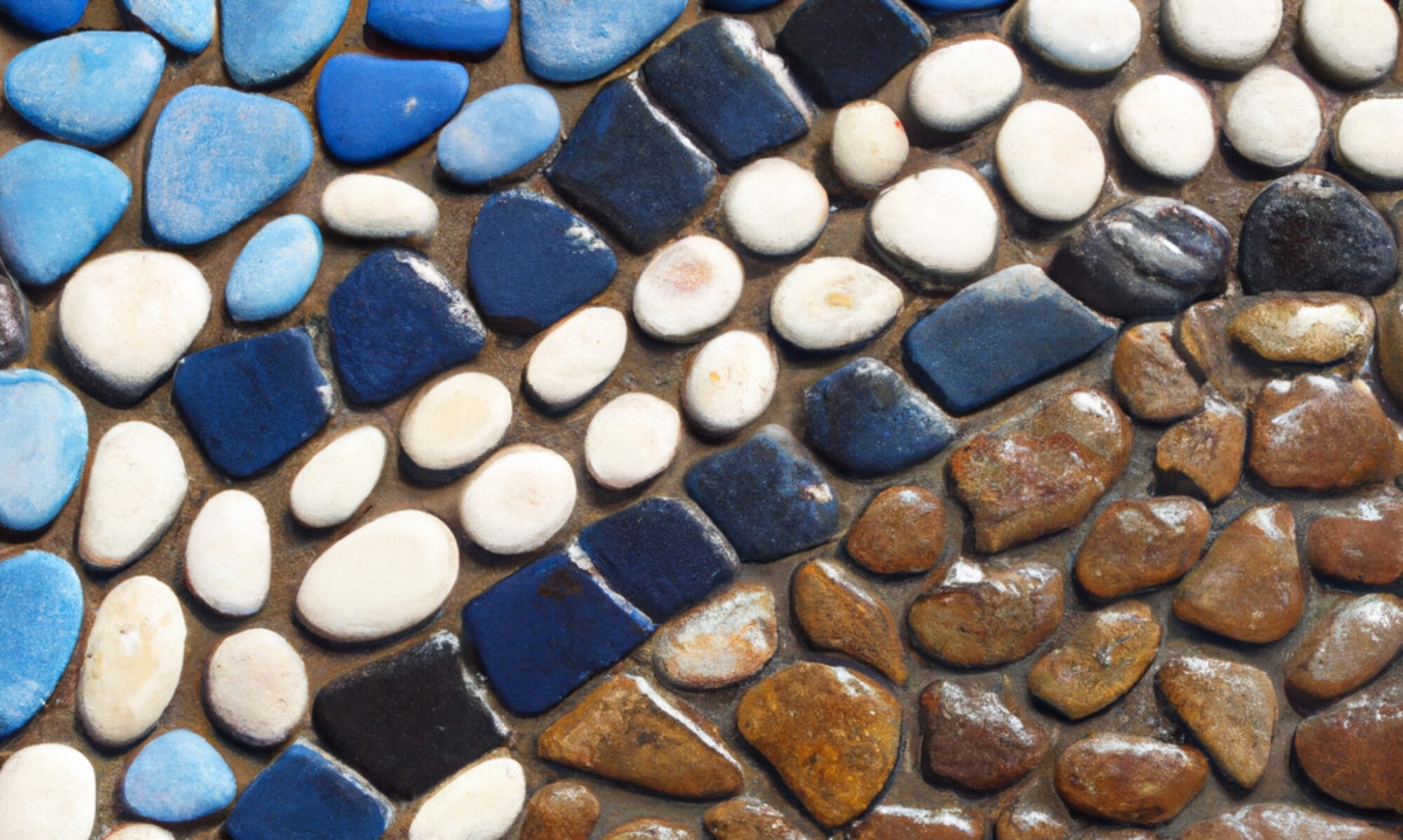 Realizácia kamennej podlahy - farebná mozaika